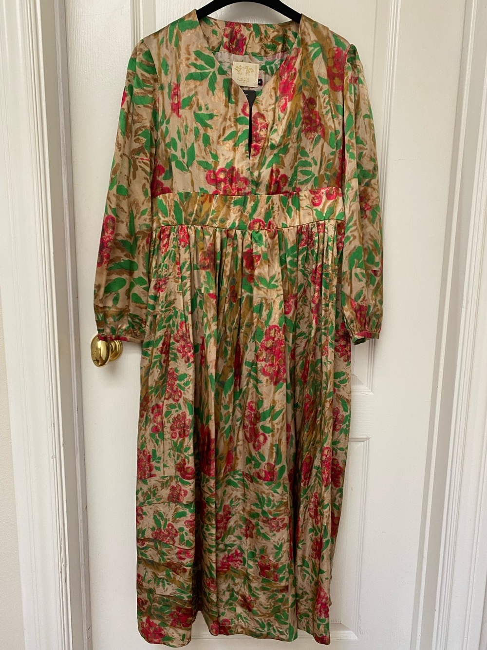 Bokja Raqaa Silk Dress in Gold, Red & Green - Women’s M. New with tags.